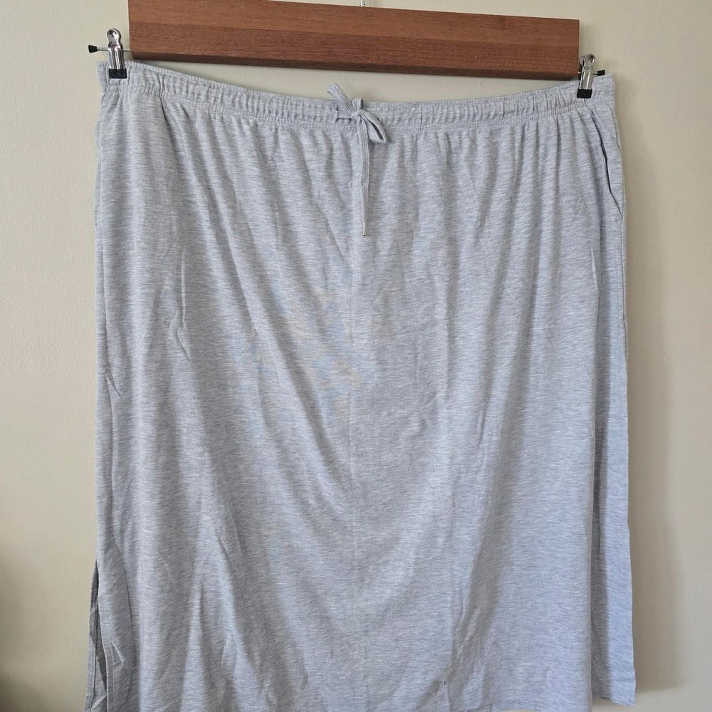 Woman Within gray knit maxi skirt with pockets size 5X 38/40